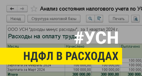 В «1С:Бухгалтерия» изменился учет НДФЛ при УСН. Учтите это перед сдачей отчетности за полугодие